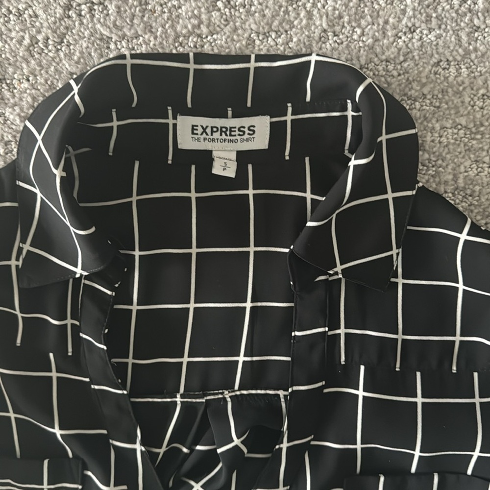 Express Portofino Checkered Blouse - Picture 3 of 3